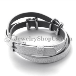 Moderiktigt Vitt Läder Med Titanarmband