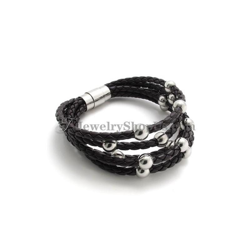 Moderiktigt Brunt Läder Med Titanarmband Moderiktigt Brunt Läder Med Titanarmband