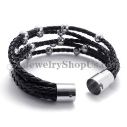 Moderiktigt Svart Läder Med Titanarmband