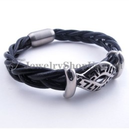 Moderiktigt Läderarmband I Titan
