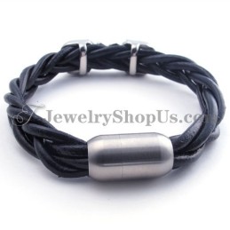 Moderiktigt Titan Läderarmband