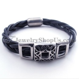 Elegant Titan Läderarmband