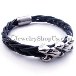 Elegant Läderarmband I Titan
