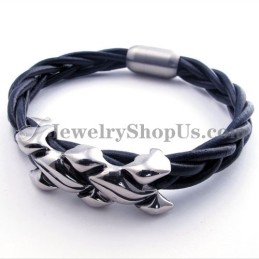 Elegant Läderarmband I Titan