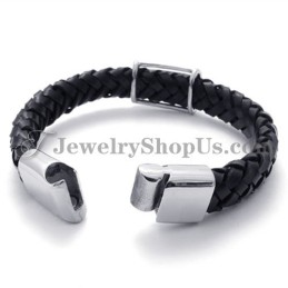 Moderiktigt Titan Läderarmband
