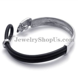 Elegant Läder Med Titanarmband