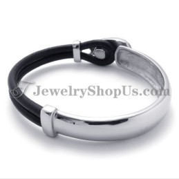 Elegant Läder Med Titanarmband