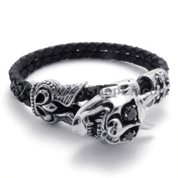 Moderiktigt Svart Läder Med Titanarmband