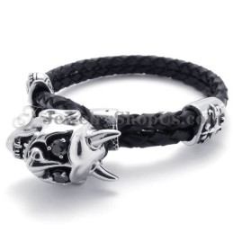 Moderiktigt Svart Läder Med Titanarmband