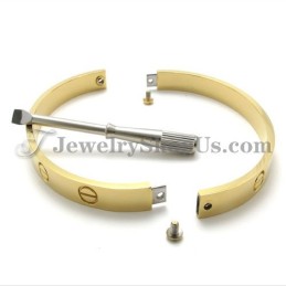 Vackert Guld Titanarmband För Män