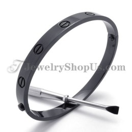Elegant Svart Titanarmband För Kvinnor