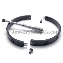 Elegant Svart Titanarmband För Kvinnor