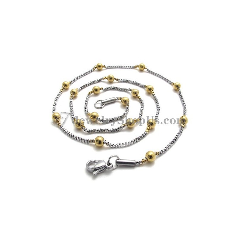 Elegant Halsband Med Titanguldpärlor För Kvinnor Elegant Halsband Med Titanguldpärlor För Kvinnor