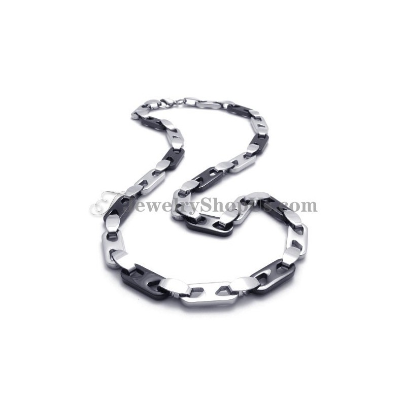 Elegant Halsband I Svart Och Silver I Titan Elegant Halsband I Svart Och Silver I Titan