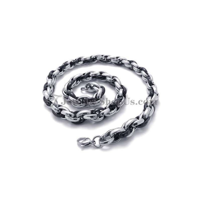 Elegant Halsband I Svart Och Silver I Titan Elegant Halsband I Svart Och Silver I Titan