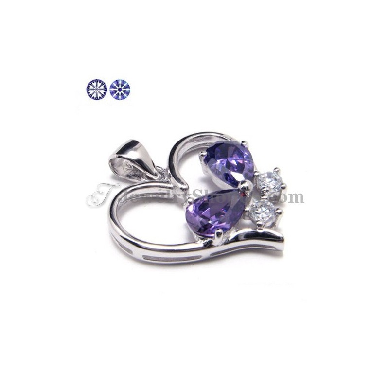 925 Silver Zirkon Hänge Med Gratis Kedja 925 Silver Zirkon Hänge Med Gratis Kedja