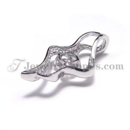 925 Silverhänge Med Zirkon (Galvaniserad Platina) Med Fri Kedja