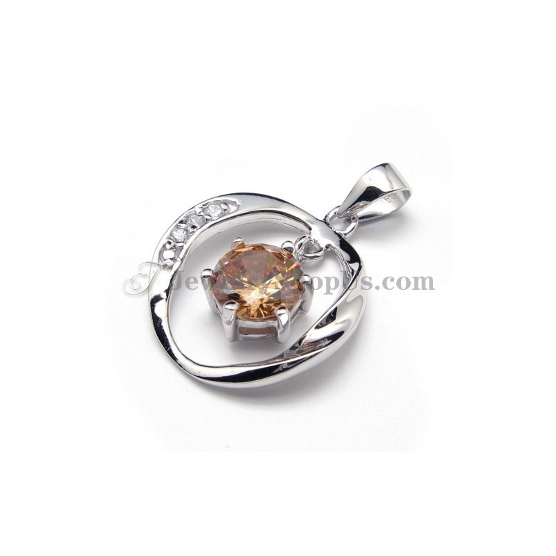 925 Silver Zircon Hänge (Galvaniserad Platina) Med Fri Kedja 925 Silver Zircon Hänge (Galvaniserad Platina) Med Fri Kedja