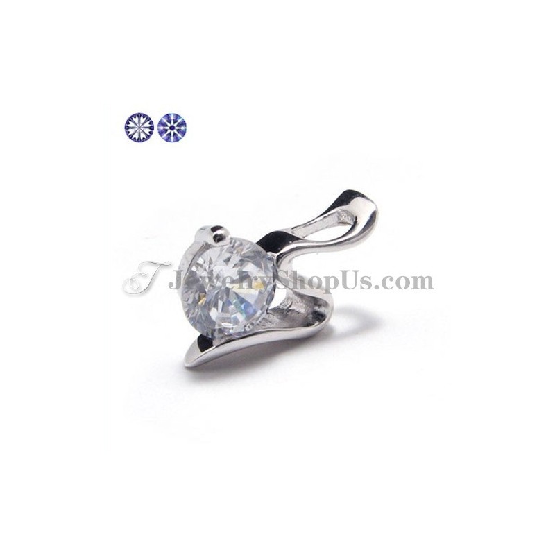 925 Silver Zircon Hänge (Galvaniserad Platina) Med Fri Kedja 925 Silver Zircon Hänge (Galvaniserad Platina) Med Fri Kedja