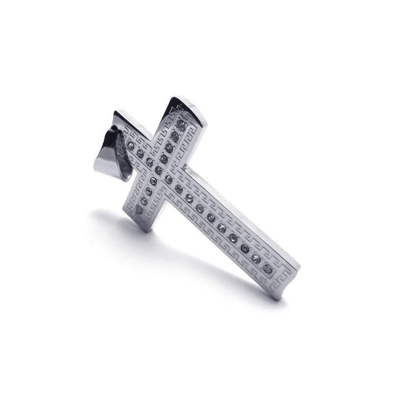 Herrhalsband Med Korshänge I Rent Titan I Silver (Nytt) Herrhalsband Med Korshänge I Rent Titan I Silver (Nytt)