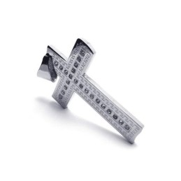 Herrhalsband Med Korshänge I Rent Titan I Silver (Nytt)