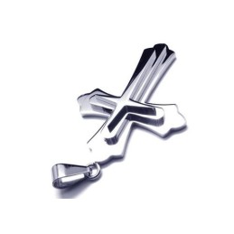 Herrhalsband Med Korshänge I Rent Titan I Silver (Nytt)