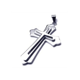 Herrhalsband Med Korshänge I Rent Titan I Silver (Nytt)