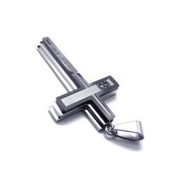 Herrhalsband I Silver I Rent Titan Med Korshänge (Nytt)