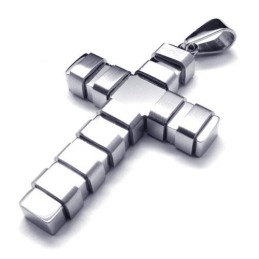 Herrhalsband Med Korshänge I Rent Titan I Silver (Nytt)