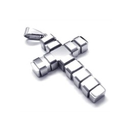 Herrhalsband Med Korshänge I Rent Titan I Silver (Nytt)