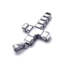 Herrhalsband Med Korshänge I Rent Titan I Silver (Nytt)