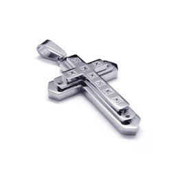 Herr Silver Ren Titan Kors Halsband Hänge Kedja