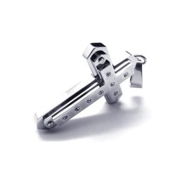 Herr Silver Ren Titan Kors Halsband Hänge Kedja