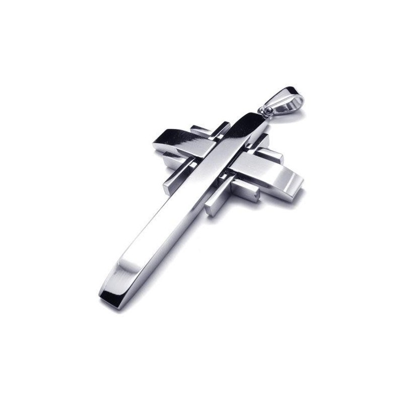 Herrhalsband Med Korshänge I Rent Titan I Silver (Nytt) Herrhalsband Med Korshänge I Rent Titan I Silver (Nytt)