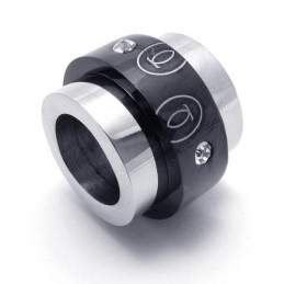Halsband Med Hänge I Svart Silver Och Ren Titanring (Nytt)