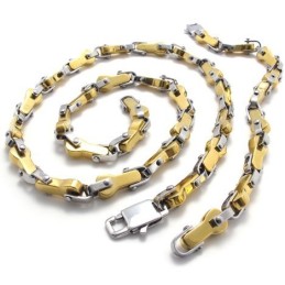 Modern Design, Färgglans, Stabil Kvalitet, Titansmyckesset Inklusive Halsband, Armband