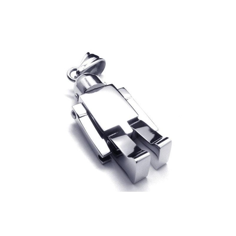 Herrhalsband Med Robothänge I Silver I Ren Titan (Nytt) Herrhalsband Med Robothänge I Silver I Ren Titan (Nytt)
