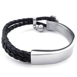 Skicklig Tillverkning Fina Färger Utmärkt Kvalitet Titan Läderarmband