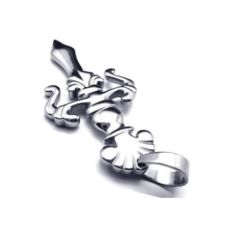 Herrhalsband Med Korssvärd Och Hänge I Silver I Rent Titan
