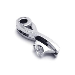 Herrhalsband I Silver Med Hänge I Rent Titan (Ny)