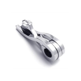 Herrhalsband I Silver Med Hänge I Rent Titan (Ny)
