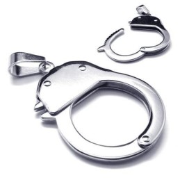 Herrhalsband I Silver Med Handbojor I Titan