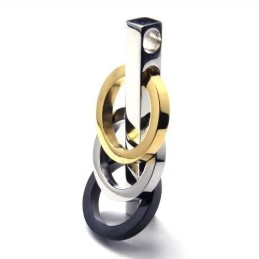 Herrhalsband Med Tre Ringar I Rent Titan @